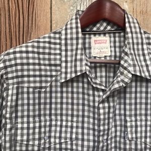 Levi’s Pearl Snap Check Shirt L Retro